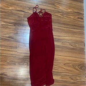 Elegant Red Velvet Dress